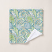 Pastellfarben Vintages Blumenmuster Badhandtuch Set (Waschlappen)