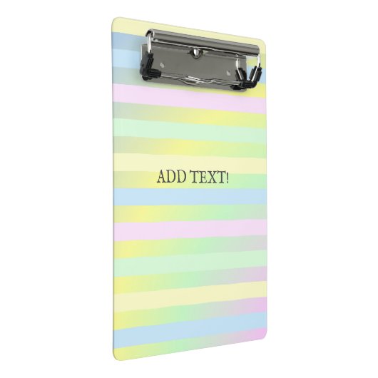 Pastellfarben von Regenbogen Mini Klemmbrett (Schrägansicht)