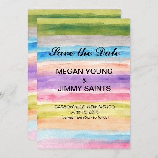 Pastellfarben Wasserfarbe Save the Date (Vorne/Hinten)