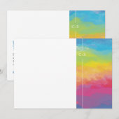 Pastellfarben Wasserfarbenregenbogen Einladung (Vorne/Hinten)