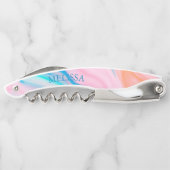 Pastellfarben Wirbler abstrakter Stein Kellnermesser (Rückseite)