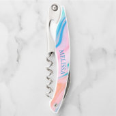 Pastellfarben Wirbler abstrakter Stein Kellnermesser (Vorderseite)