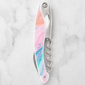 Pastellfarben Wirbler abstrakter Stein Kellnermesser (Rückseite)