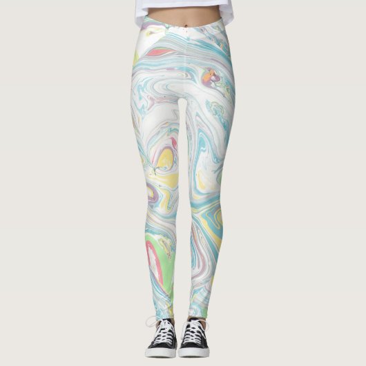 Pastellfarben - Wirbler Hintergrund Leggings (Vorderseite)