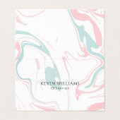 Pastellfarben Wirbler Marmor Visitenkarten (Außenseite Aufgefaltet)