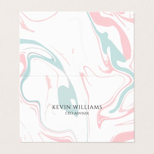 Pastellfarben Wirbler Marmor Visitenkarten (Außenseite Aufgefaltet)