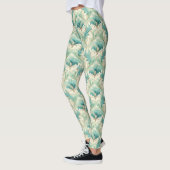 Pastellfarben zarte Blumenmotive 2 Leggings (Links)