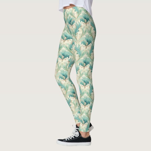 Pastellfarben zarte Blumenmotive 2 Leggings (Links)