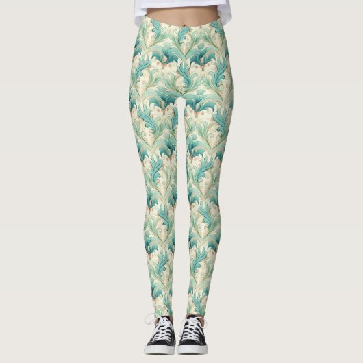 Pastellfarben zarte Blumenmotive 2 Leggings (Vorderseite)