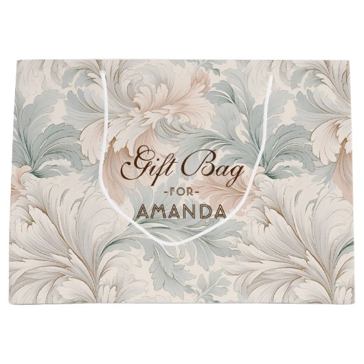 Pastellfarben zarte Blumenmotive Große Geschenktüte (Vorderseite)