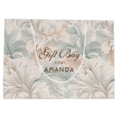 Pastellfarben zarte Blumenmotive Große Geschenktüte (Rückseite)