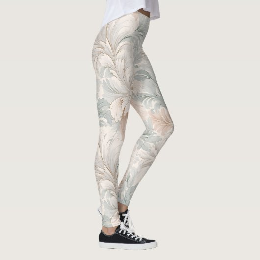 Pastellfarben zarte Blumenmotive Leggings (Rechts)