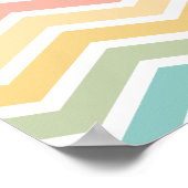 Pastellfarben Zickzack rosa Gelb Poster (Ecke)