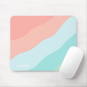 Pastellfarbenblaue, grüne, rosa Formen Personalis Mousepad