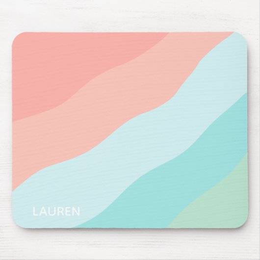 Pastellfarbenblaue, grüne, rosa Formen Personalisi Mousepad (Vorne)