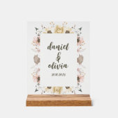 Pastellfarbenblumenhochzeit Acrylschild (Vorderseite)