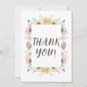 Pastellfarbenblumenhochzeit Dankeskarte (Vorderseite)