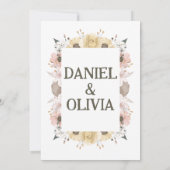 Pastellfarbenblumenhochzeit Dankeskarte (Rückseite)