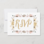 Pastellfarbenblumenhochzeit RSVP Karte (Vorderseite)