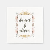 Pastellfarbenblumenhochzeit Serviette (Vorderseite)