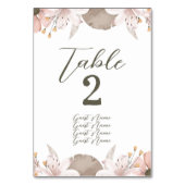 Pastellfarbenblumenhochzeit Tischnummer (Vorderseite)