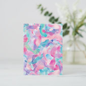 Pastellfarbene abstrakte Bandmuster Feiertagspostkarte (Stehend Vorderseite)