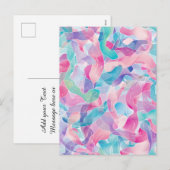 Pastellfarbene abstrakte Bandmuster Feiertagspostkarte (Vorne/Hinten)