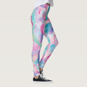 Pastellfarbene abstrakte Bandmuster Leggings (Rechts)