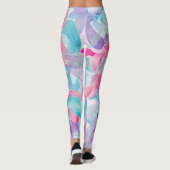 Pastellfarbene abstrakte Bandmuster Leggings (Rückseite)