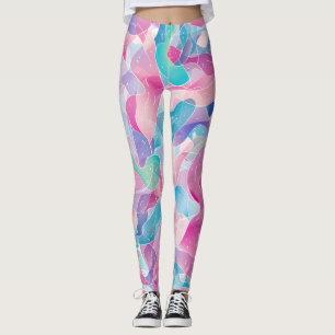 Pastellfarbene abstrakte Bandmuster Leggings