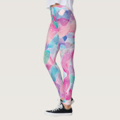 Pastellfarbene abstrakte Bandmuster Leggings (Links)