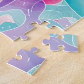 Pastellfarbene abstrakte Bandmuster Puzzle (Seite)