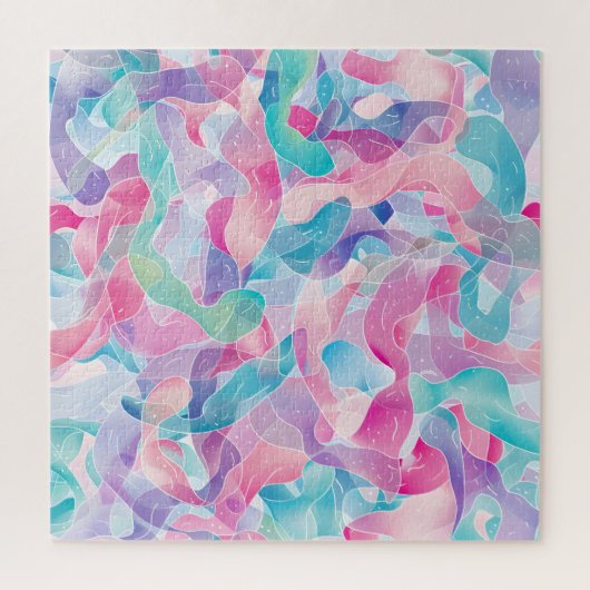 Pastellfarbene abstrakte Bandmuster Puzzle (Vertikal)