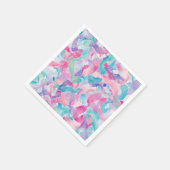 Pastellfarbene abstrakte Bandmuster Serviette (Ecke)