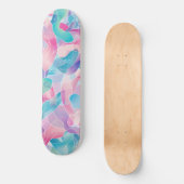 Pastellfarbene abstrakte Bandmuster Skateboard (Vorderseite)