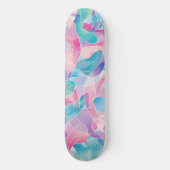 Pastellfarbene abstrakte Bandmuster Skateboard (Vorderseite)
