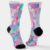 Pastellfarbene abstrakte Bandmuster Socken (Gewinkelt)