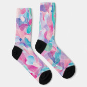 Pastellfarbene abstrakte Bandmuster Socken (Rechts)