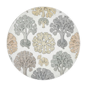 Pastellfarbene abstrakte Baum-Korallen-Nahtlos-Mus Schneidebrett