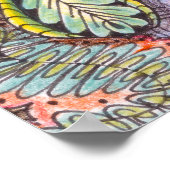 Pastellfarbene abstrakte Blumengewirr-Doodle-Kunst Poster (Ecke)