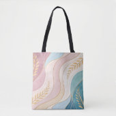Pastellfarbene abstrakte feminine Tote Bag mit Vol Tasche (Vorderseite)