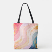 Pastellfarbene abstrakte feminine Tote Bag mit Vol Tasche (Rückseite)