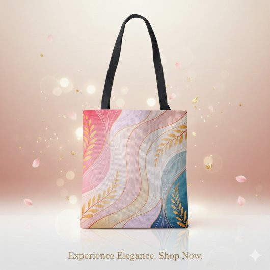 Pastellfarbene abstrakte feminine Tote Bag mit Vol Tasche
