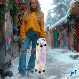 Pastellfarbene Abstrakte Halfton Skateboard-Verkle Skateboard