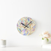 Pastellfarbene abstrakte Wanduhr (Zuhause)