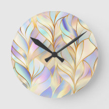 Pastellfarbene abstrakte Wanduhr