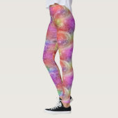 Pastellfarbene abstrakte Wirbel-Ölgemälde-Muster Leggings (Links)