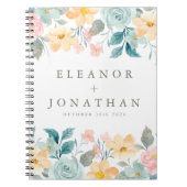 Pastellfarbene Aquamarin rosa Blumenzähne Notizblock (Vorderseite)