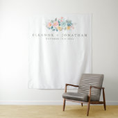 Pastellfarbene Aquamarin rosa Blumenzähne Wandteppich (Beispiel)