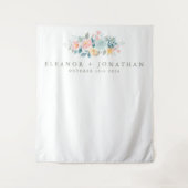 Pastellfarbene Aquamarin rosa Blumenzähne Wandteppich (Vorderseite)